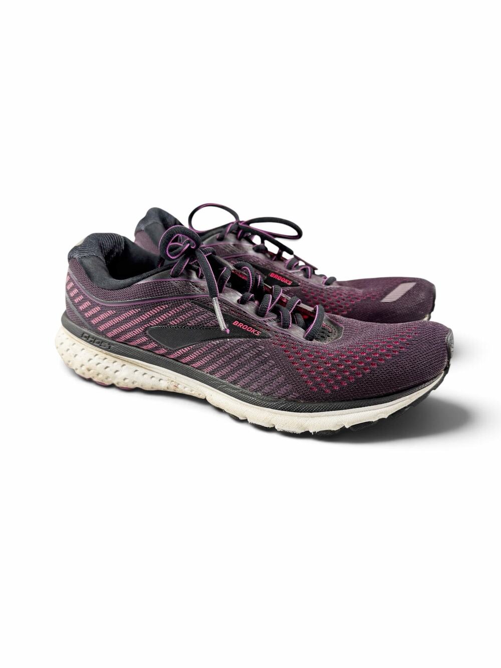 Brooks Ghost 12 Running Shoes Black Hollyhock Pink Women’s size 9